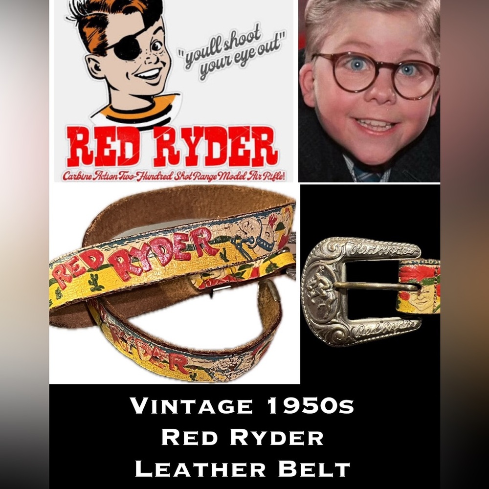 👁️Vintage Red Ryder Belt/Buckle Christmas Story Buck Jones Shoot Your Eye Out